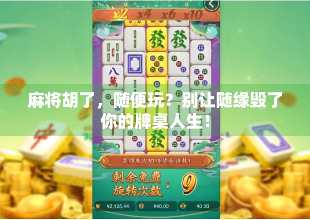 麻将胡了，随便玩？别让随缘毁了你的牌桌人生！