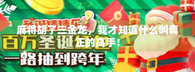 麻将胡了三金龙,我才知道什么叫真正的高手! 麻将胡了三金龙,我才知道什么叫真正的高手!